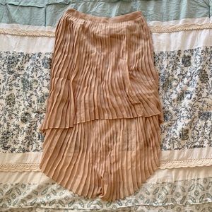 F21 nude high low skirt